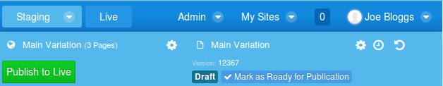 Liferay staging controls